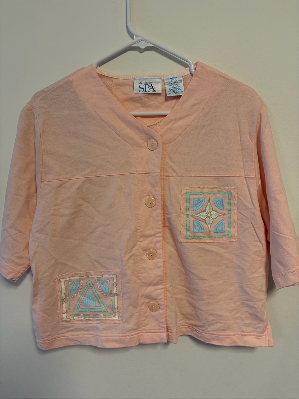 Delicates Spa Womens Small 100% Cotton Beach Grandma Core Terry Cloth Cropped